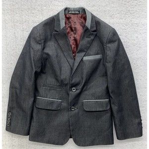 Sean John Suit Jacket Boys 8 Regular Dark Gray Sports Coat Church Picture Day
